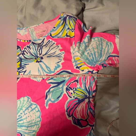 Lilly Pulitzer ‘Swept by the Tides’ Marlowe Dress Size L Hot Pink Floral Shells - Picture 7 of 9